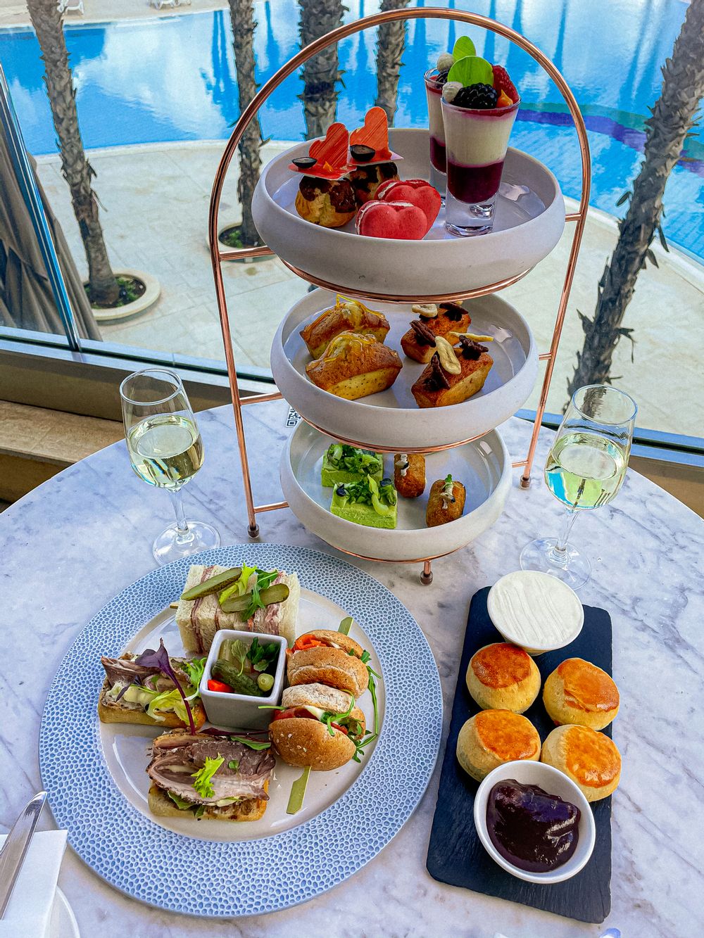 all item from afternoon tea at the vista lounge in hilton malta for foodblog's valentine's day giveaway