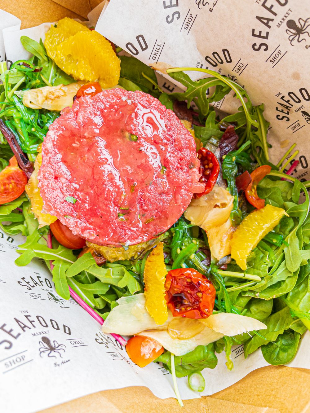 The Seafood Market Gzira Malta fresh fish platter in Inserv Platter Box