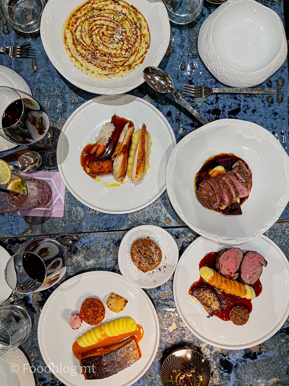 Food selection from Autumn/Winter Menu at Seed Restaurant Hyatt Regency St Julian's