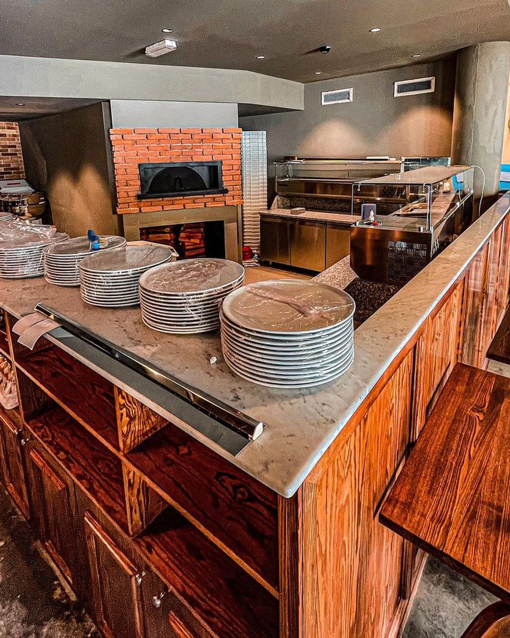 Pizza oven at Nu Cafe, Malta.