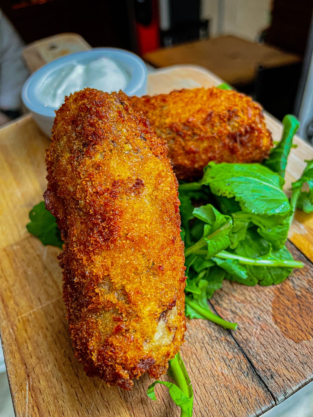 Homemade Pulled Beef Croquettes from Stanjata Cafe.