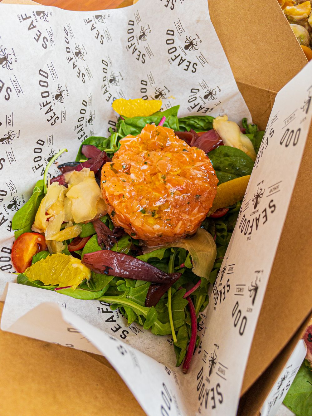 The Seafood Market Gzira Malta fresh fish platter in Inserv Platter Box