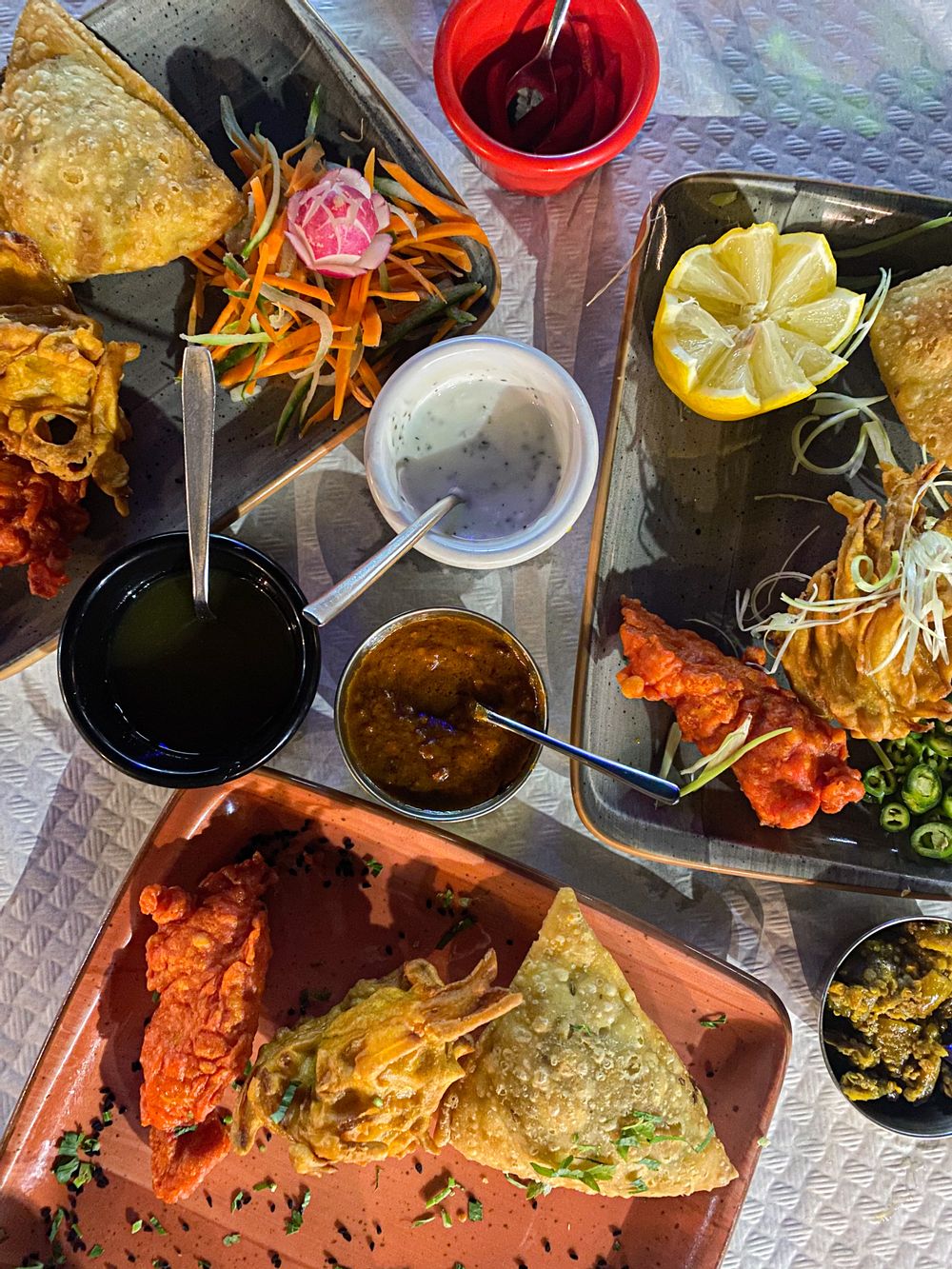 The appetisers that set us off on our Indian tour.