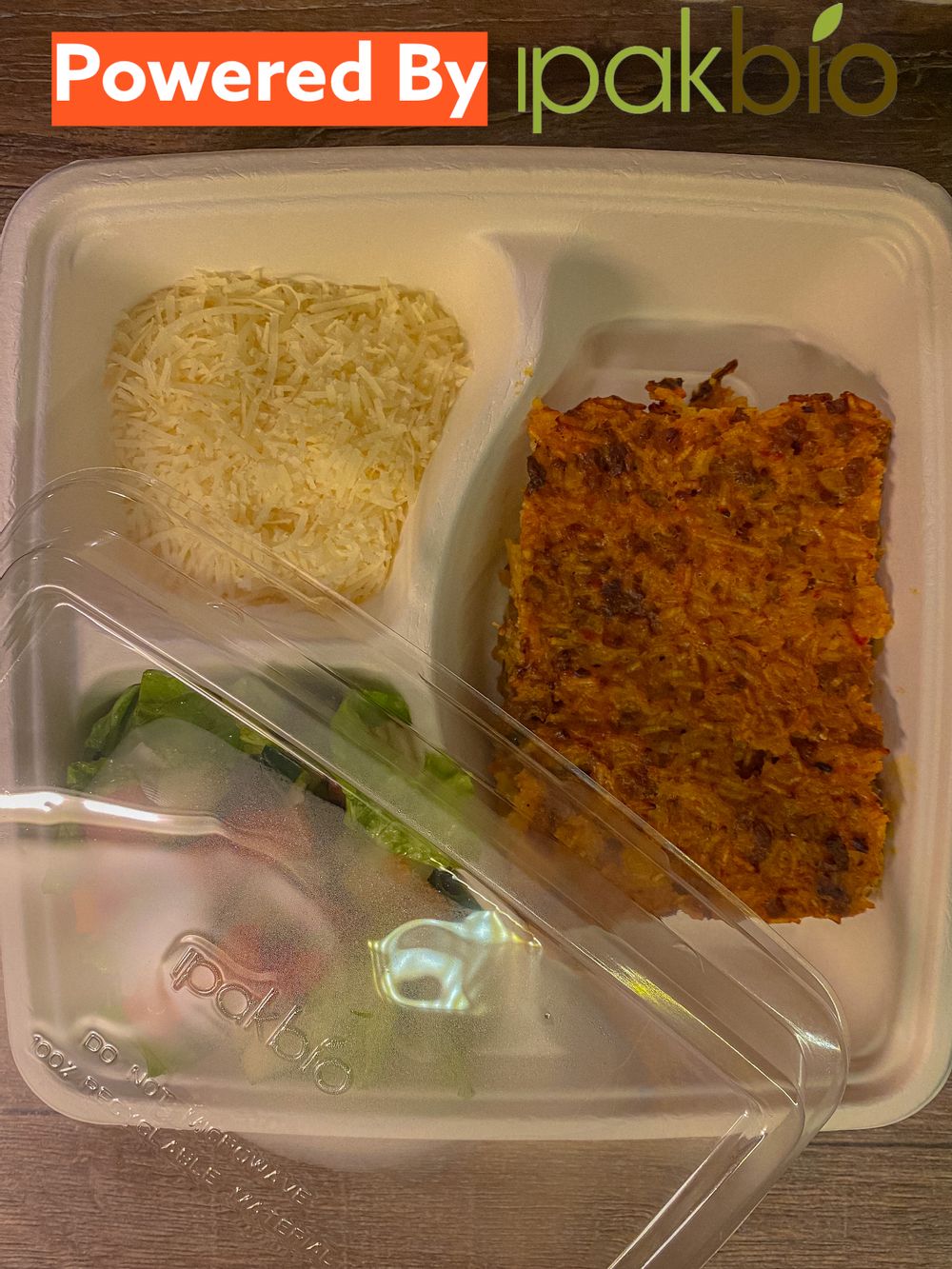 baked rice in an inserv ipak bio box