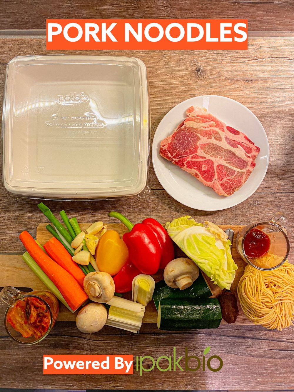 Ingredients for Pork Noodles.