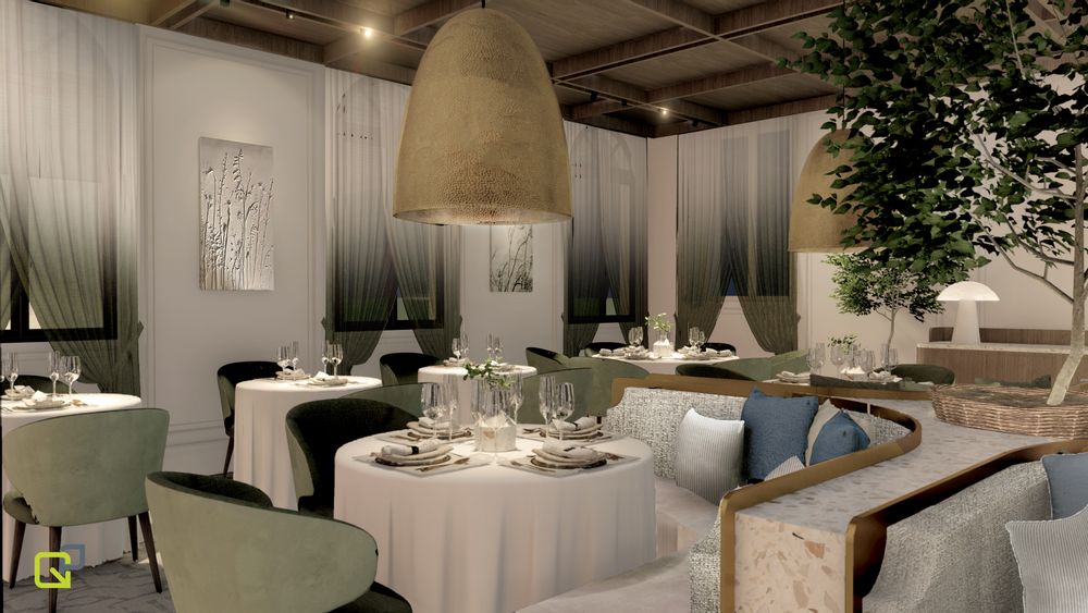 Bahia Restaurant render at the Corinthia Palace