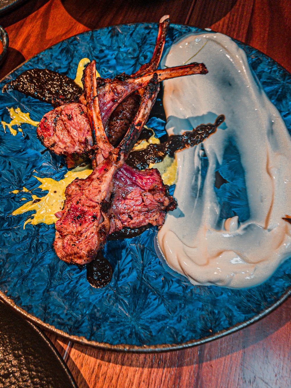 The Costillar de Cordero a la Parrilla (lamb chops) from LOA, Malta.