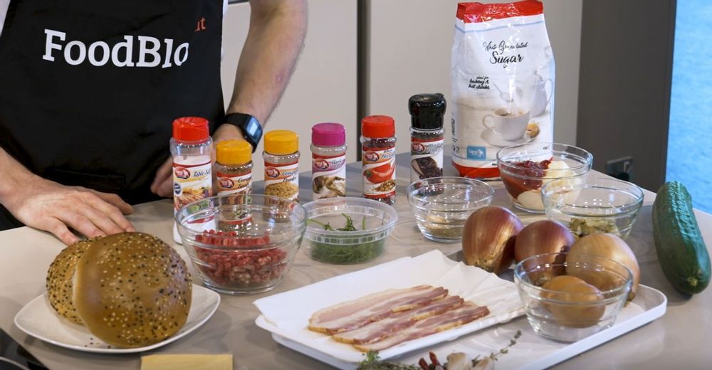 Condiments from Lamb Brand used to make the Bajd u Bacon Burger.