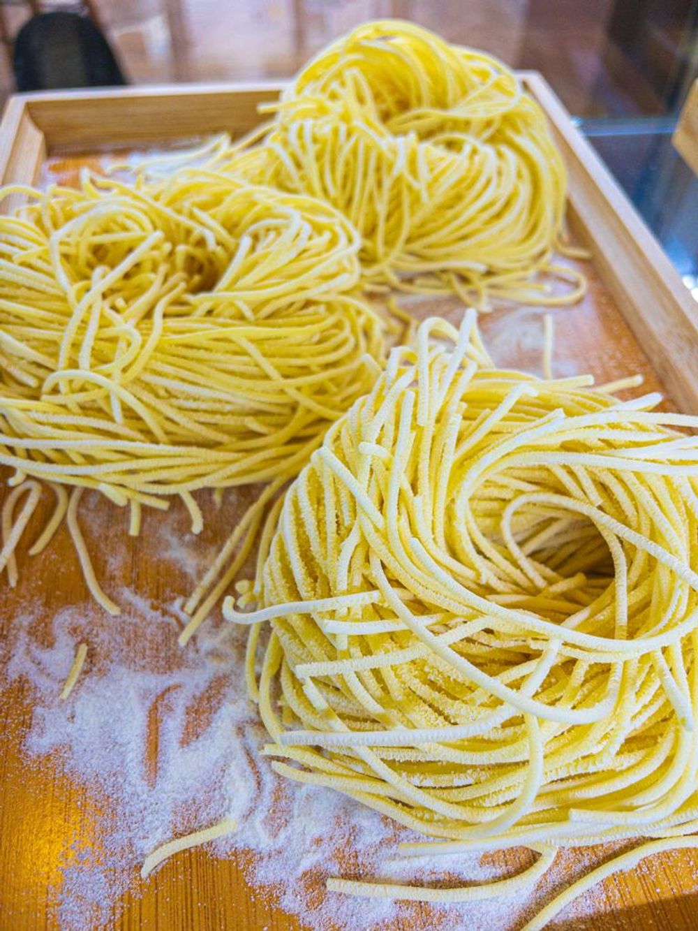 fresh spaghetti in semolina at fasta pasta house malta gzira