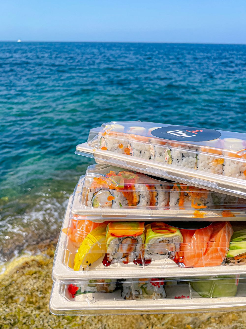 SELECTION OF SUSHI PLATTERS IN INSERV PACKAGING FROM OBI SUSHI