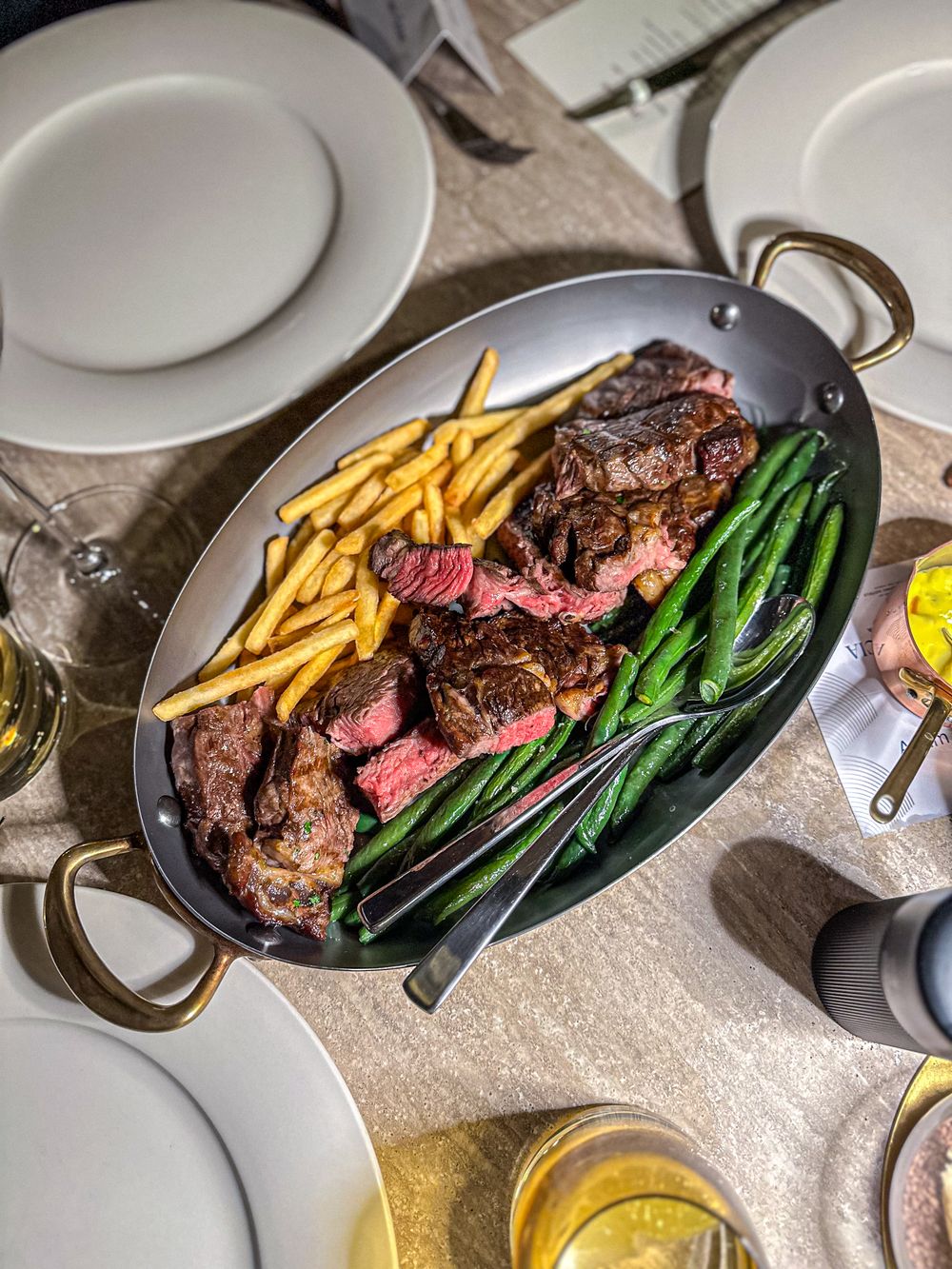 A perfectly cooked steak for sharing