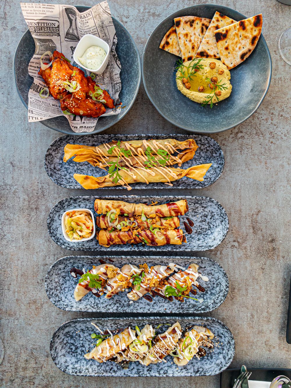 Asian Bites at Hyatt Regency St Julian's rooftop terrace Gin-ger