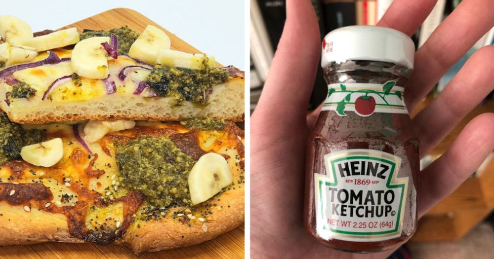 Banana Pizza image and a Cup of Ketchup image