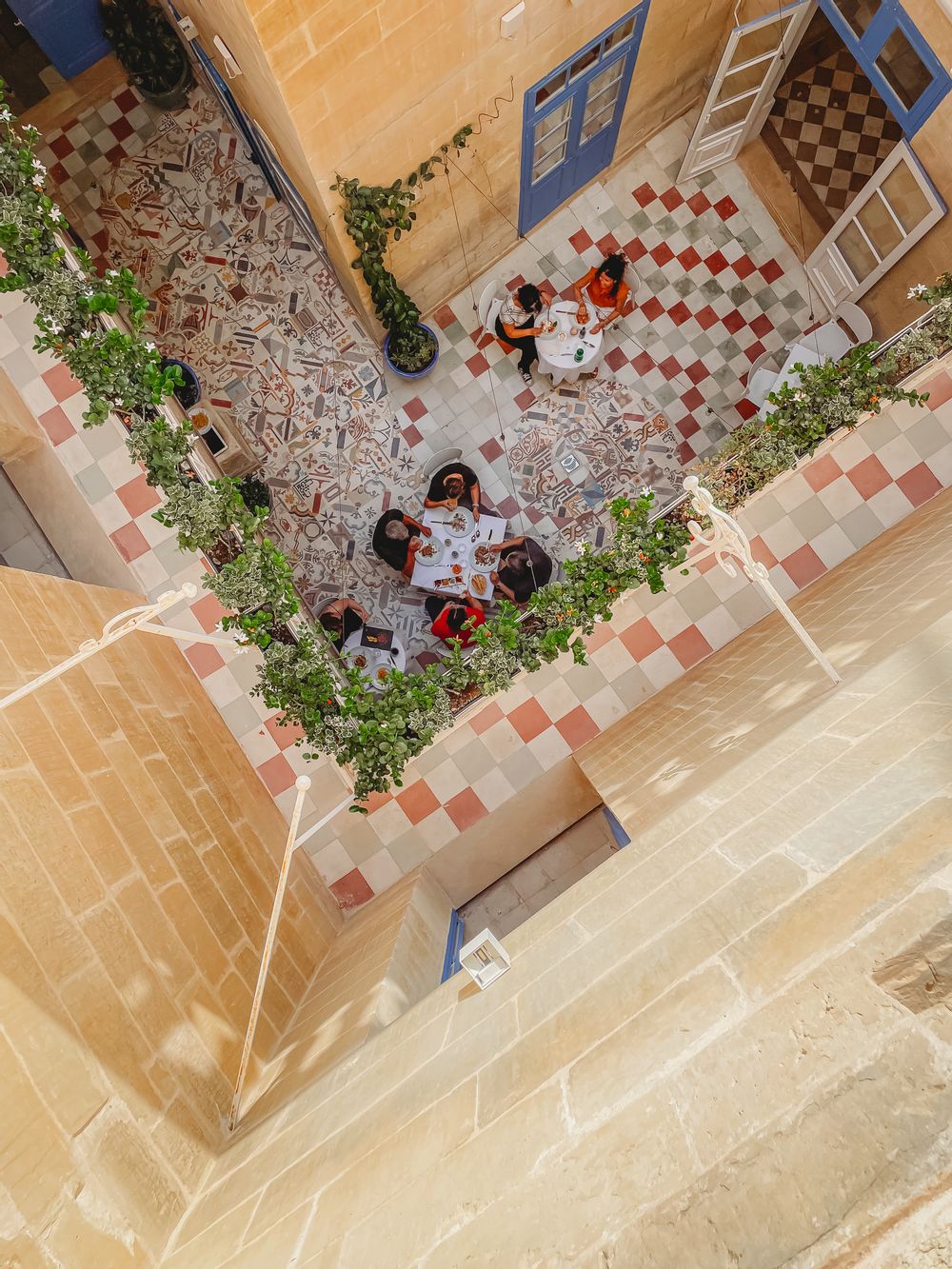 The courtyard at Blue House that can be used for any event.