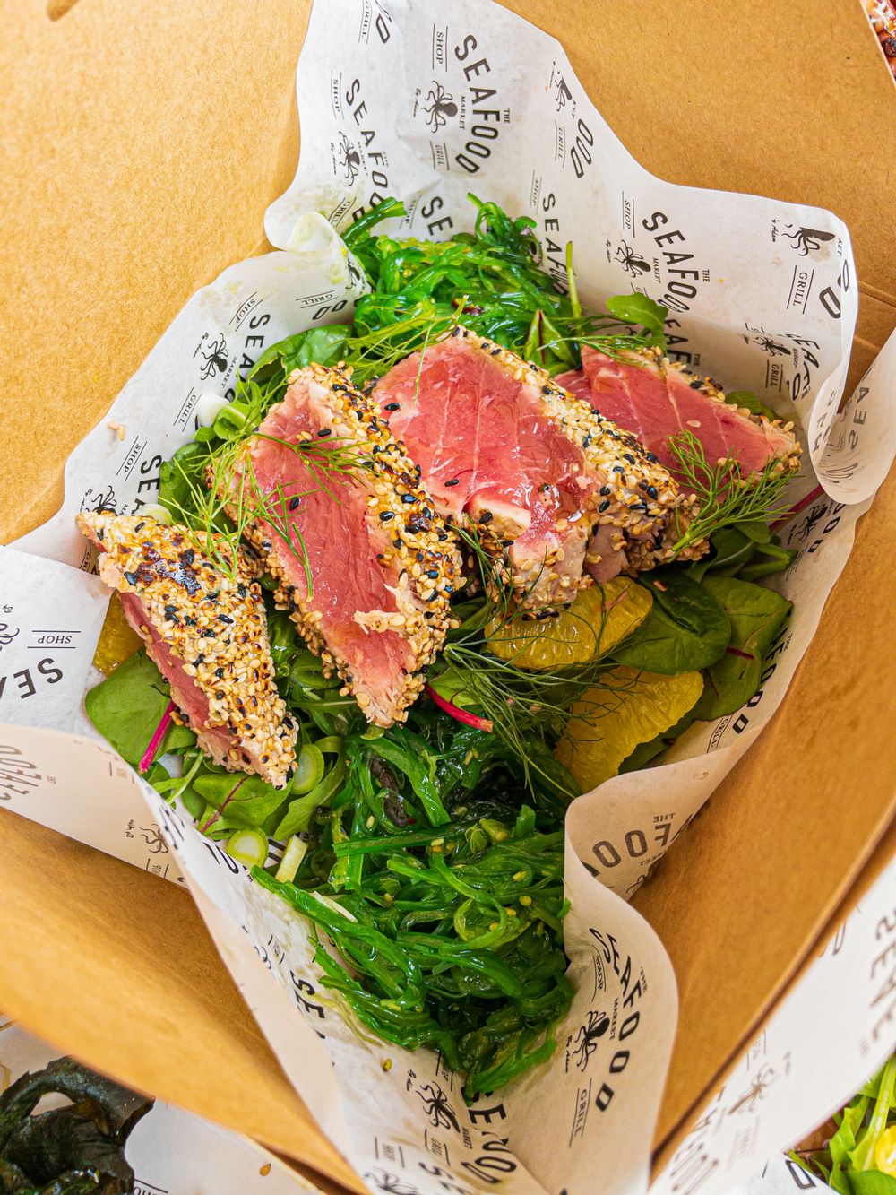 The Seafood Market Gzira Malta fresh fish platter in Inserv Platter Box