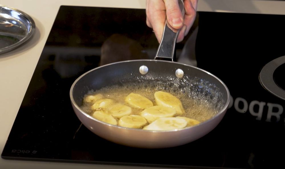 bananas and a quick caramel prepared by Chef Stephen La Rosa