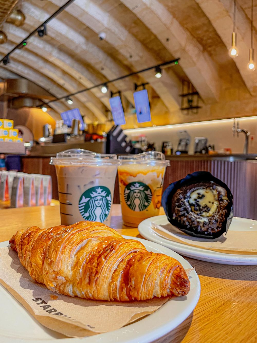 Caramel & Maple over ice coffee & the Iced pumpkin cream latte at Starbucks