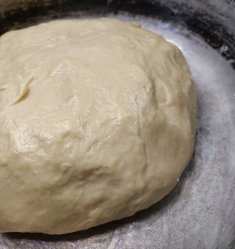 greased dough to prevent sticking