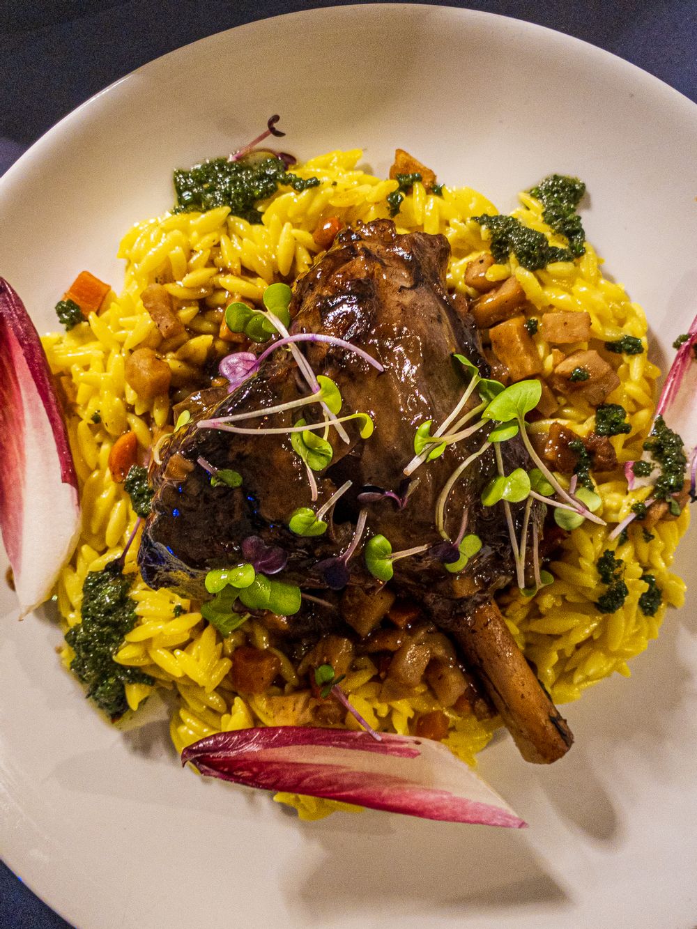 braised lamb shank from la nave restaurant qawra malta