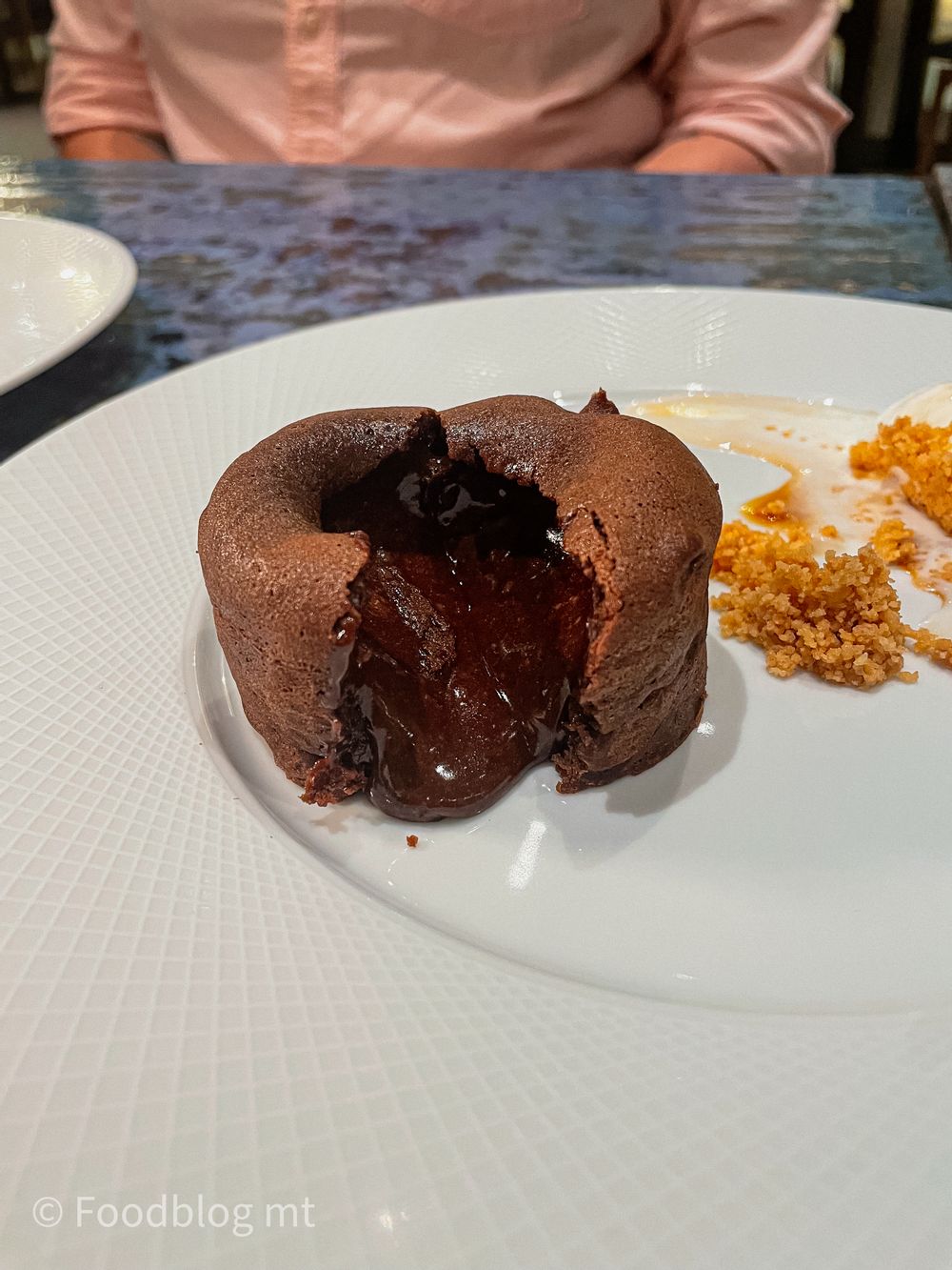 Warm chocolate fondant at Seed