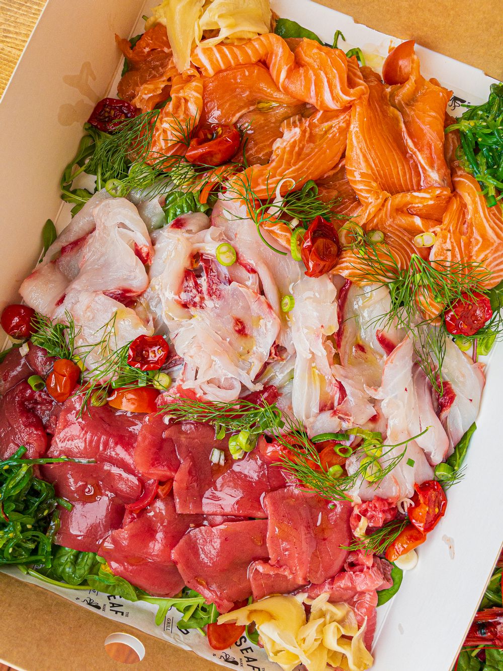 The Seafood Market Gzira Malta fresh fish platter in Inserv Platter Box