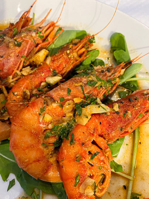 Local fresh king prawns from Pierre's Gozo