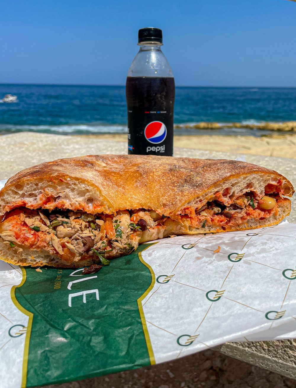 Pepsi and a local ftira from Maypole