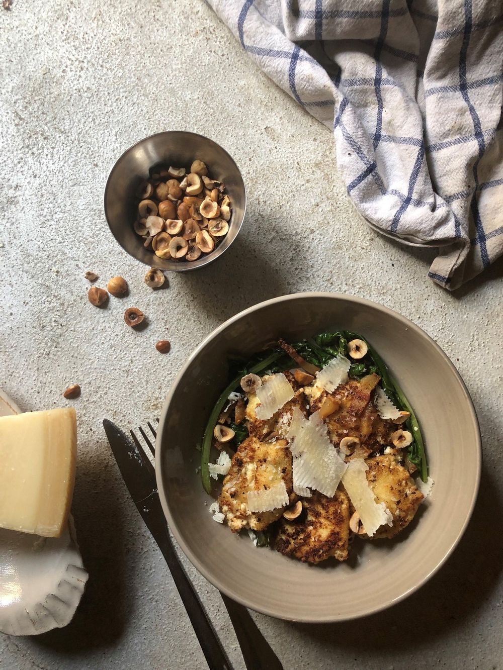 final plating for ricotta gnudi by chef maria from marelli cafe