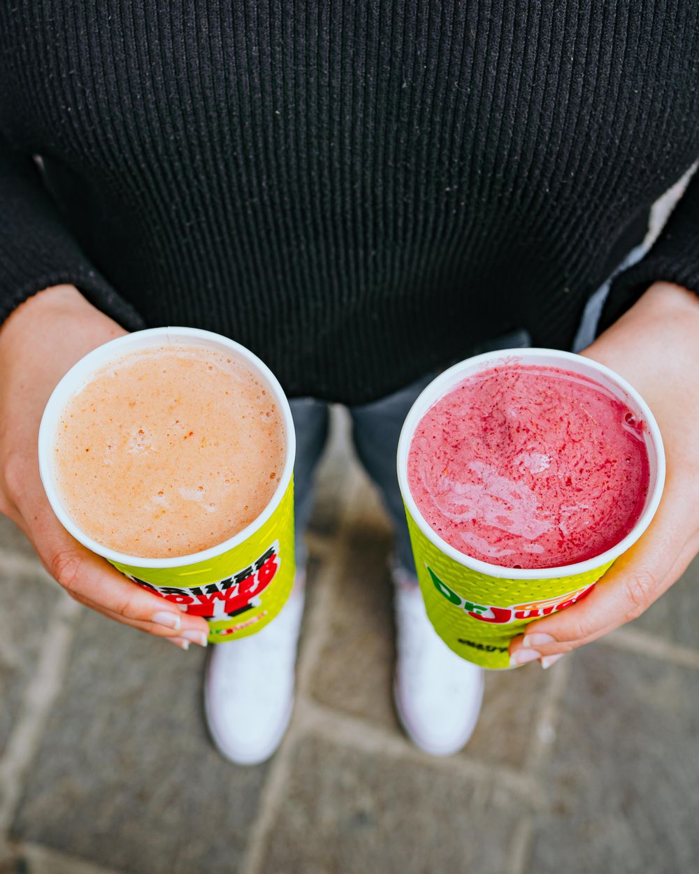 Pink and orange smoothie at Dr Juice