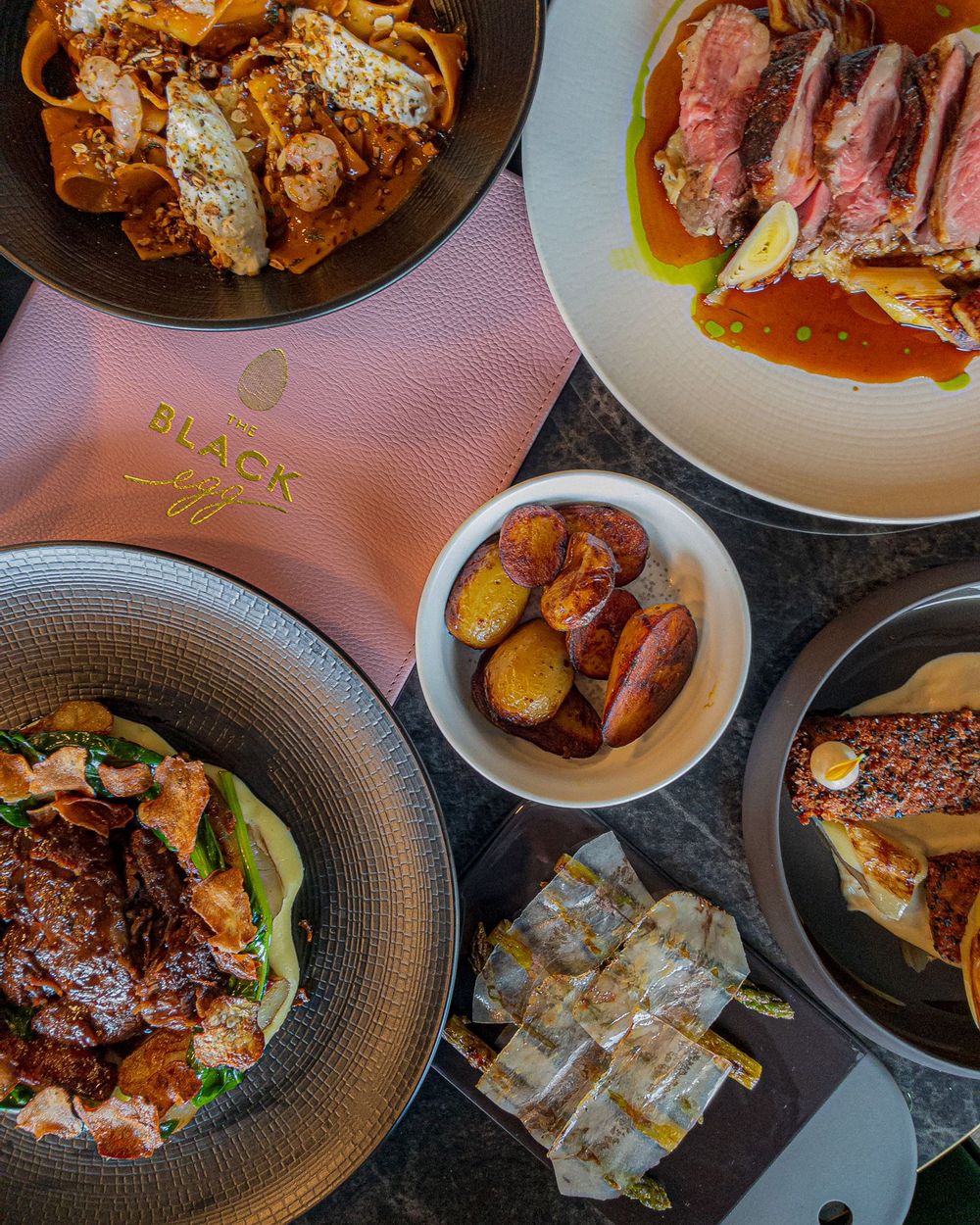 The Black Egg dishes.