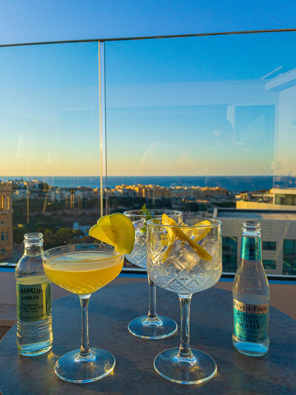 Gin cocktails at Gin-ger in St Julian's Hyatt Regency