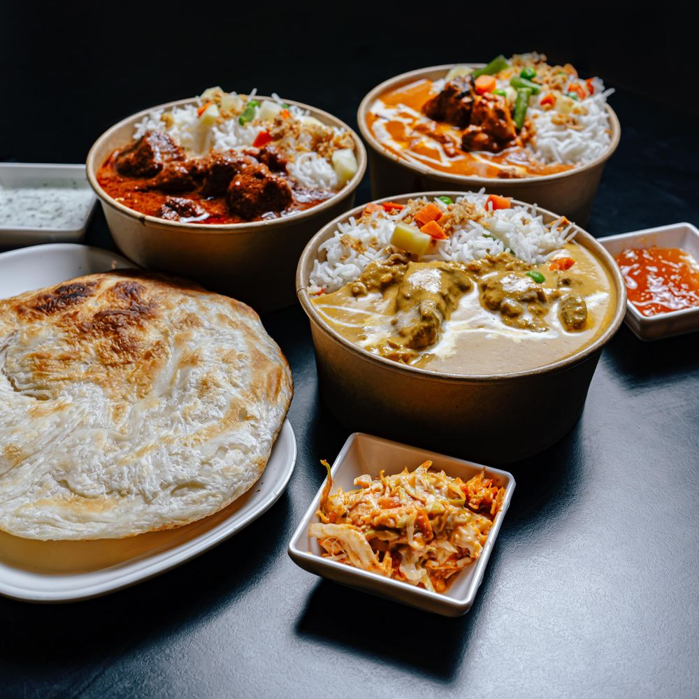 Takeaway indian curries from The Tiffin Box at the plaza in sliema malta