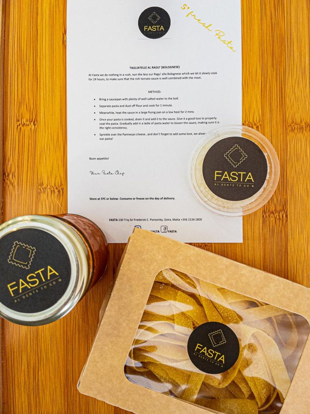 Sauces and pasta from fasta for home cooking