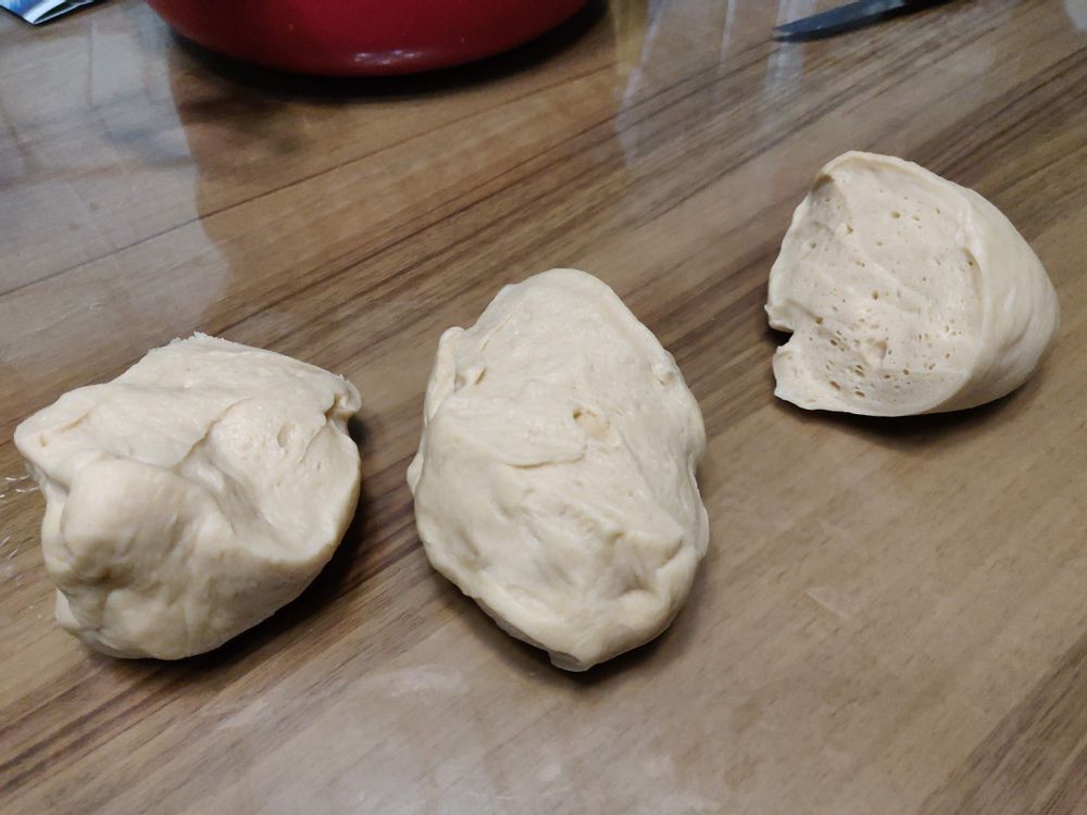 divided dough for easy braiding