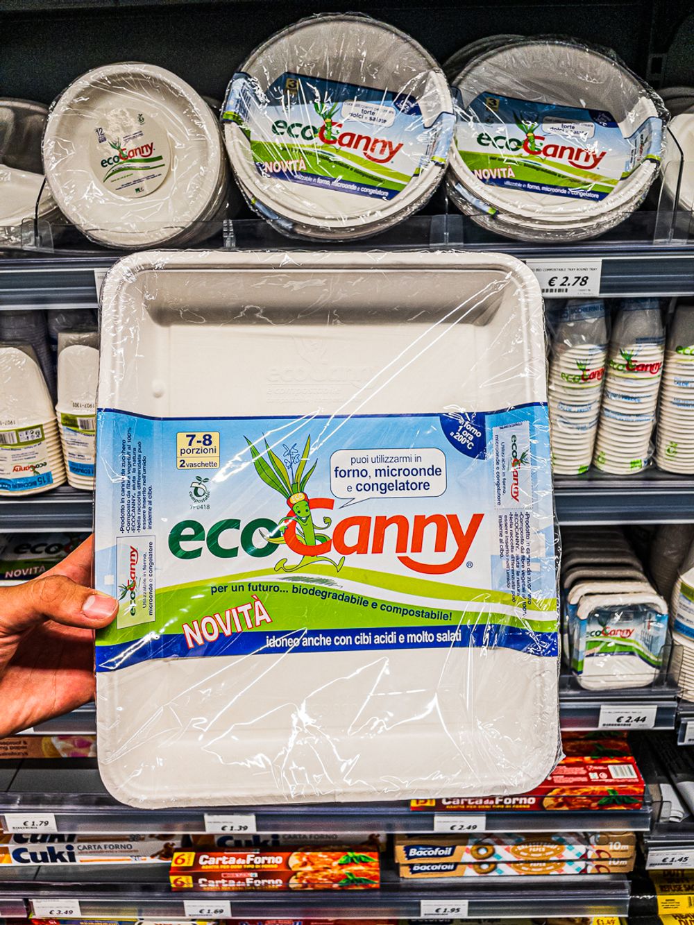 EcoCanny compostable baking dish at Inserv Malta and SPAR