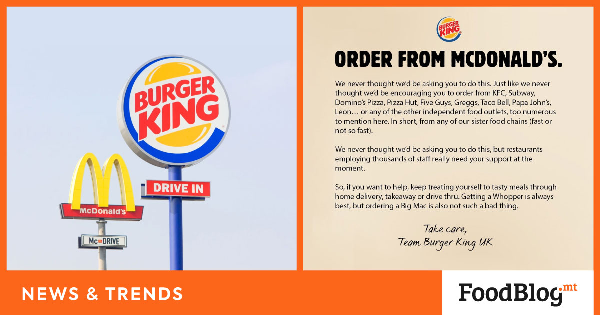 Burger King UK uniting fast-food chains through COVID 🤜🍔🤛
