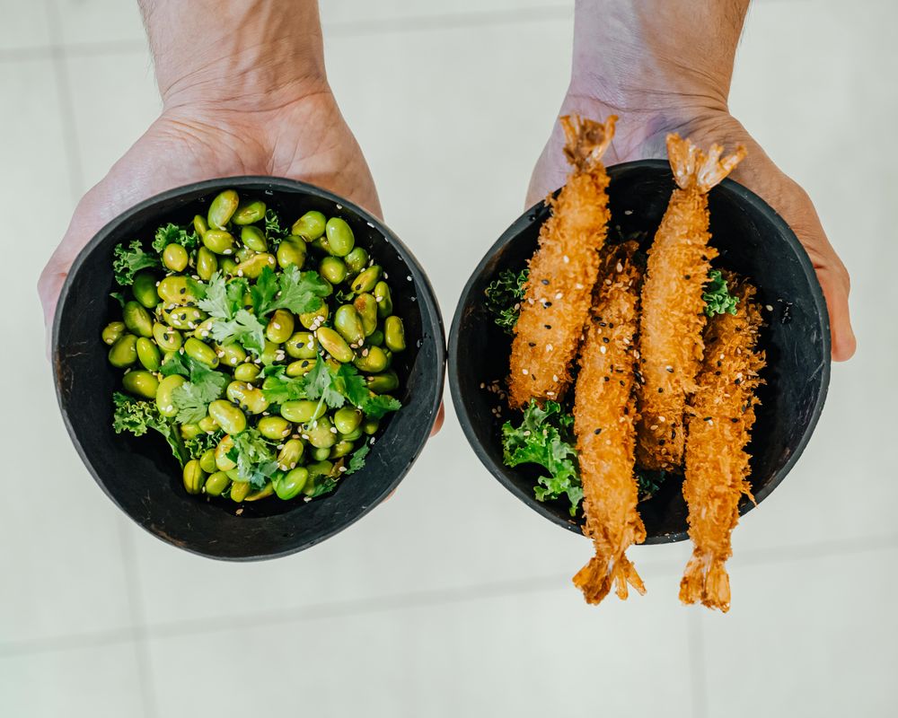 Tempura Prawn and Edamame Salad at PO-K, The Plaza, Sliema
