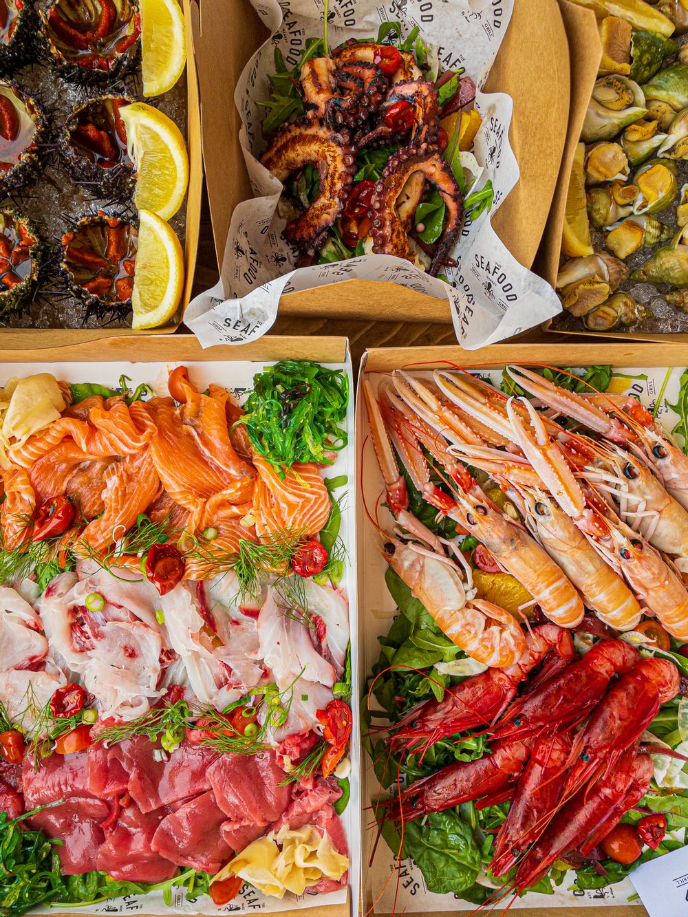 The Seafood Market Gzira Malta fresh fish platter in Inserv Platter Box