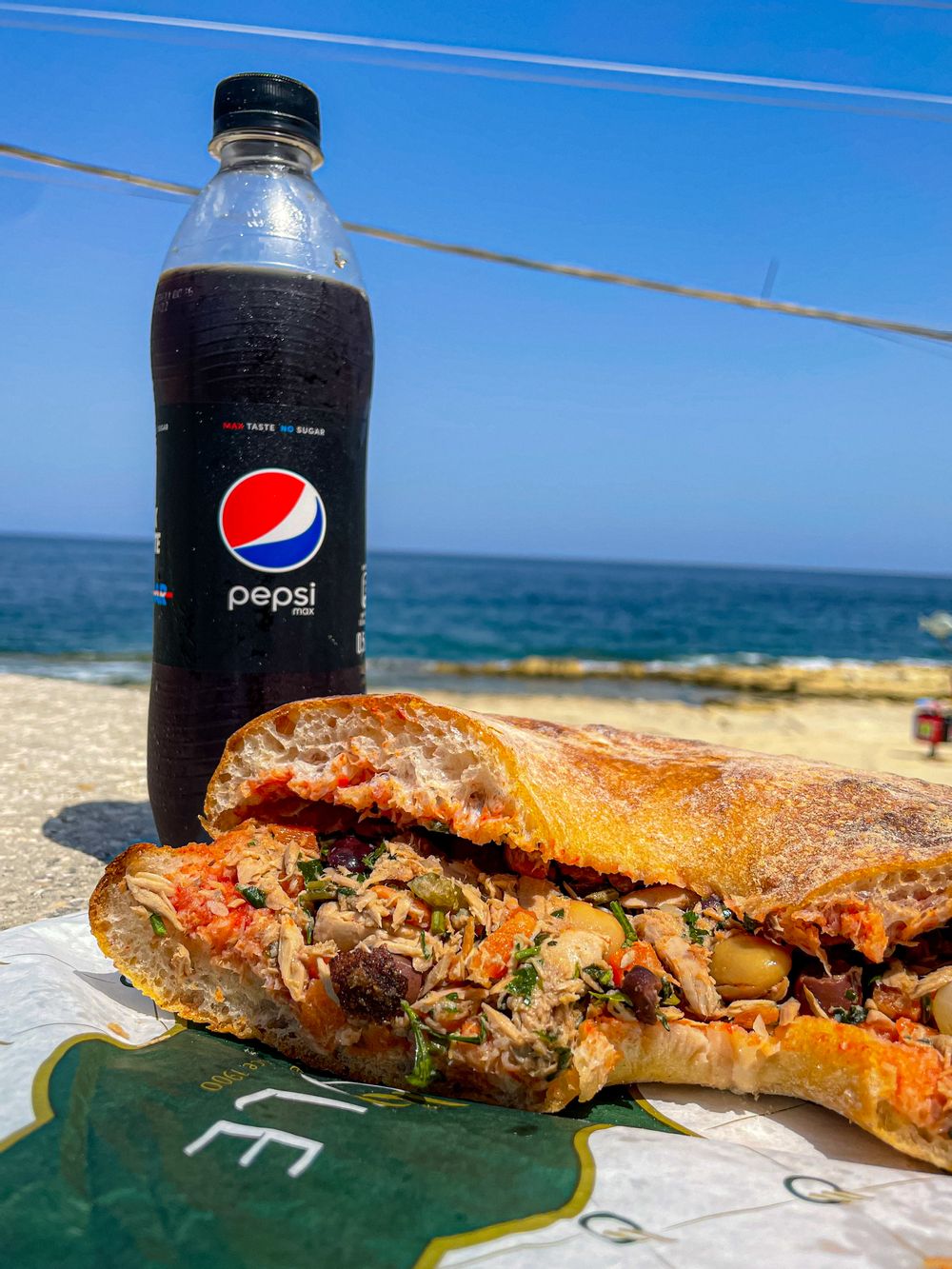 Pepsi and a local ftira from Maypole