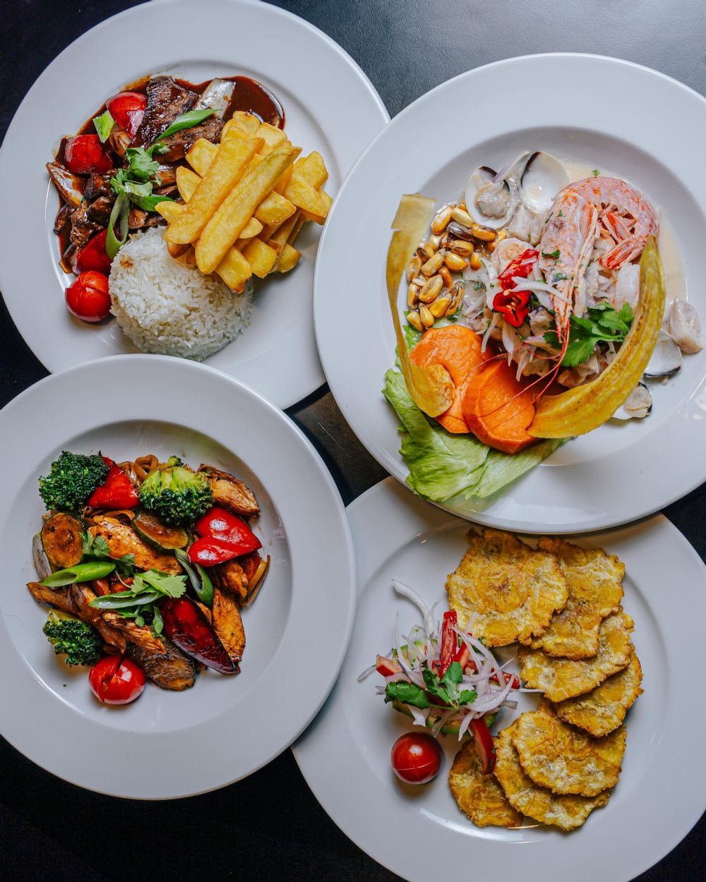 Four different Peruvian dishes from Machu Picchu, Sliema