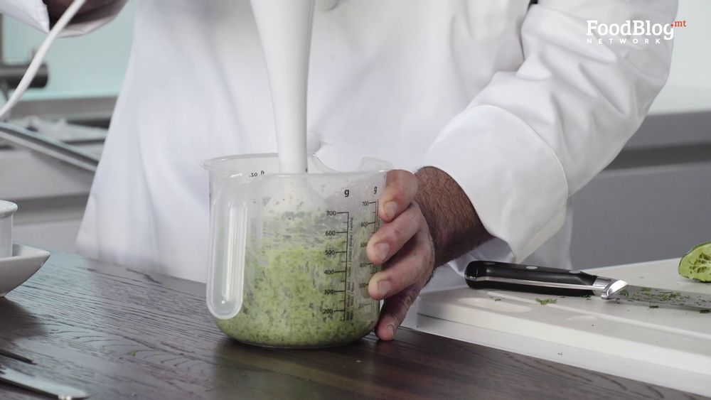 Blitz your pistachio and herb mix.