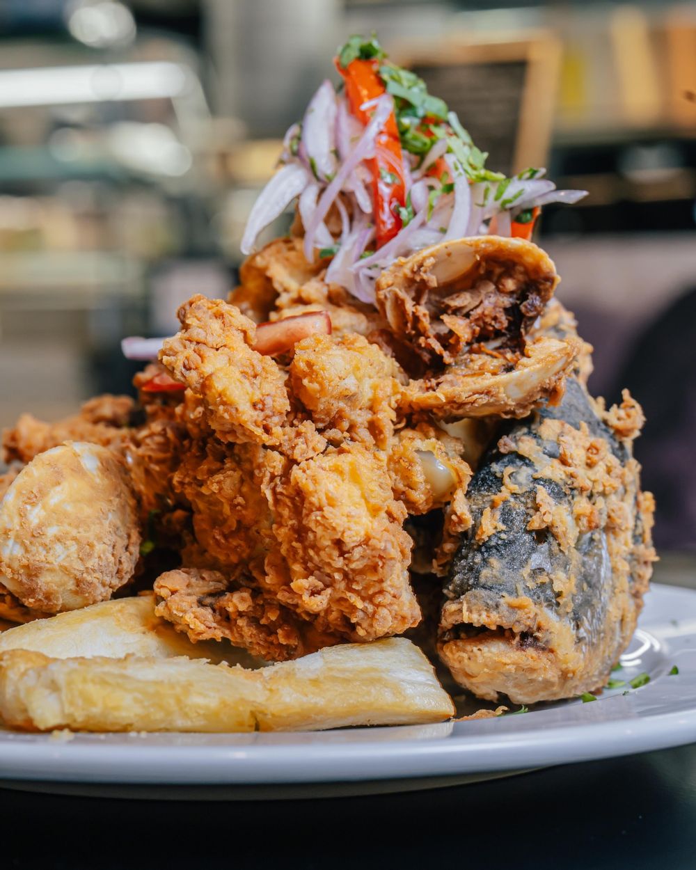 Fries fish dish from Machu Picchu in Sliema